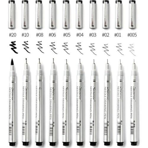Superior Waterproof Needle Pen Cartoon Design Sketch Marker Pigma Micron Liner Brushes Hook Line Pen For Drawing Art Supplies