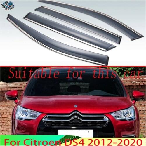 For Citroen DS4 2012 2013 2014+ Plastic Exterior Visor Vent Shades Window Sun Rain Guard Deflector 4pcs