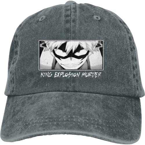 Adjustable Solid Color Baseball Cap King Explosion Murder Washed Cotton MY HERO Academia Anime Sports Woman Hat