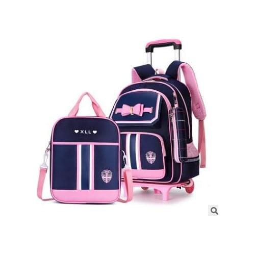 School Rolling backpack school bag on wheels wheeled backpack for girls student children school Trolley Bag Rucksacks for kids