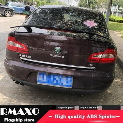For Superb Spoiler 2015-2019 Skoda Superb TF High Quality Spoiler ABS Material Car Rear Wing Primer Color Rear Spoiler