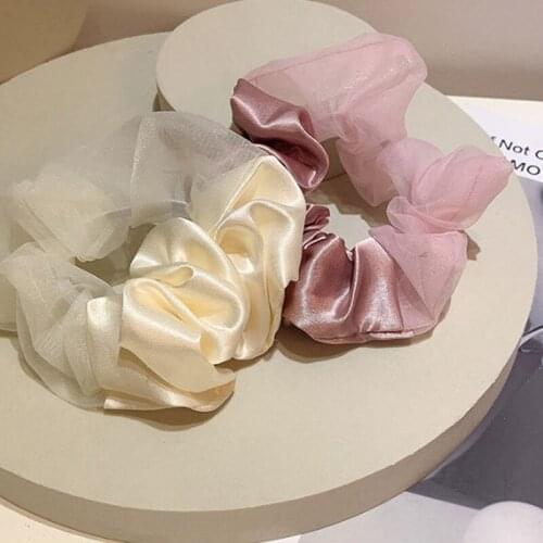 Women Satin Silk Hair Tie Elastic Scrunchies Ponytail Holder Hair Rope Rings New Christmas Hair Accessories Wholesale
