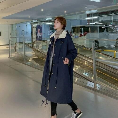 Womens Winter Jacket Thickened 2021 Female New Style Cotton Jacket Womens Knee-length Winter Loose Cotton Jacket Solid ColorC6