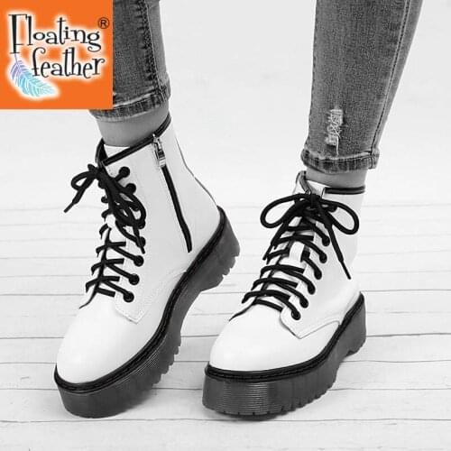 Women Warm Plush Autumn Ankle Snow Boots Casual Lace Up Low Heels Female Platform Shoes Ladies Motorcycle Short Botas Fashion