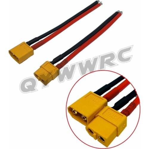 1pairs 100mm 14AWG XT60 Parallel Battery Connector Cable Extension DIY male&female High Quality battery Cable 100mm 2pairs/lot