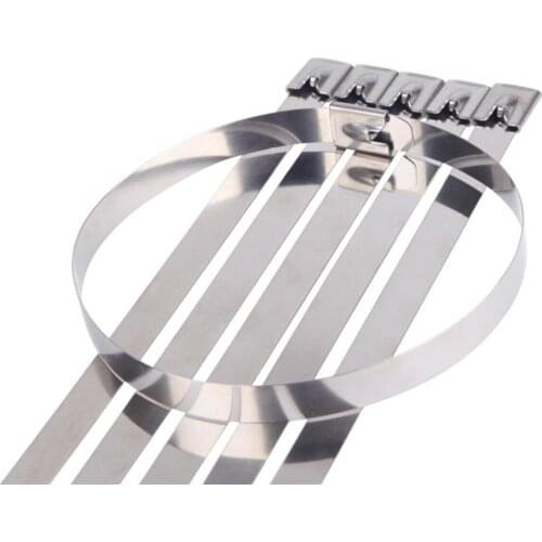 10PCS Stainless steel 201 metal locking tie exhaust pipe joint cable duct interface tie 7.9X100-1000MM