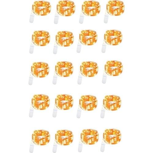 20 Pack Led Fairy Lights Battery Operated,3.3Ft 20 LED Copper Wire Warm White Firefly Mason Jar Lights,Waterproof Lights