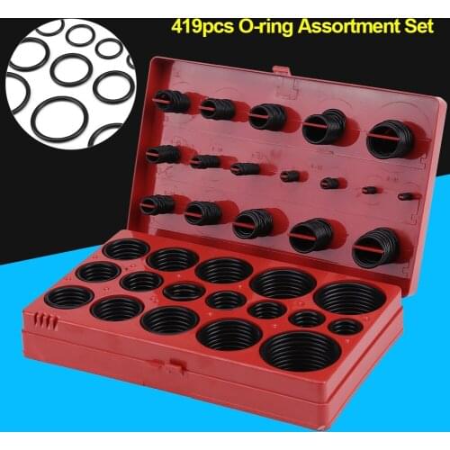 419 Pcs Universal O-Ring Gaskets Metric Washer Seals Watertightness Assortment Kit Automotive Mechanics Repair Box Hardware Set