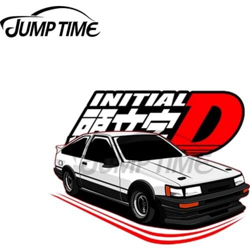 Jump Time 13 x 11.8cm For AE 86 Trueno Sprint Initial D Car Stickers Decal Suitable For VAN ATV Scratch-Proof Laptop Decoration