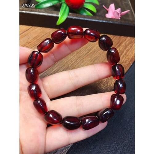 Genuine Natural Blood Red Amber Gemstone Oval Beads Bracelet 10x8mm Healing Stone Fashion Women Men Jerwelry AAAA