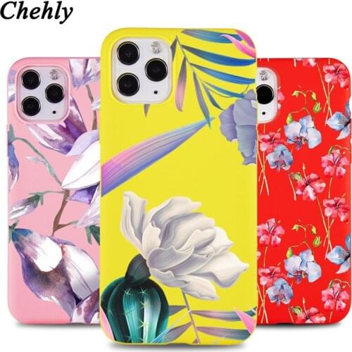 Fashion Flowers Phone Case for iPhone 6s 7 8 11 12 Mini Plus Pro X XS MAX XR SE Cases Soft Silicone Fitted Back Accessorie Cover