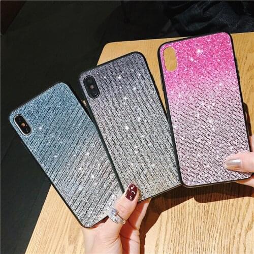 Gradient Color Bling Phone Case For iPhone X XS Max XR 11 Pro 7 8 6 6S Plus Coque Luxury Glitter Sparkling Girl Protective Cover