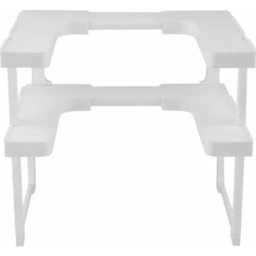 2 Layers Kitchen Cabinet Cupboard Organizer Adjustable Kitchen Storage Shelf Spice Rack Countertop Organizer Cabinet Storage