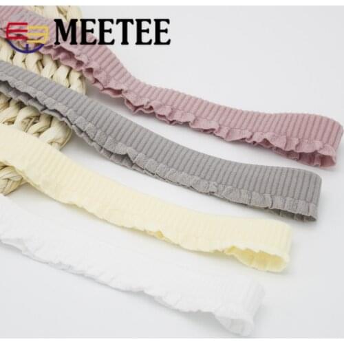 10/20M 20mm Nylon Yarn Elastic Band Pleated Stretch Lace Trim Trouser Belt Elasticity Webbing Rubber Band Sewing Spandex Tape