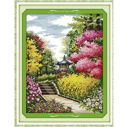 Everlasting Love Thick Spring Chinese Cross Stitch Kits Ecological Cotton Printed 11CT DIY New Year Christmas Decorations Gift