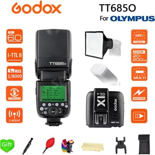 Godox TT685O 2.4G HSS 1/8000s i-TTL GN60 Wireless Speedlite Flash + X1T-O Trigger Transmitter for Olympus Panasonic DSLR Cameras