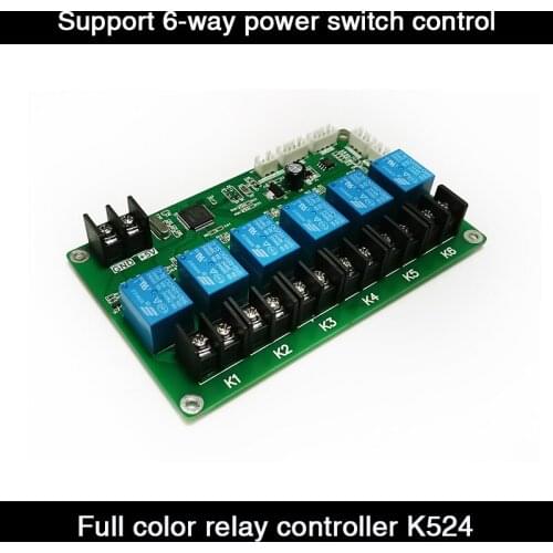 HD- K524 Full Color Relay Controller,Timing Function Instead of Timer and Delay, Adjust Brightness, 6-way Power Switch Control