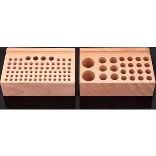 Leather craft wood storage rack 76 holes 24 for diamond chisel printing tools leather handwork tools holder