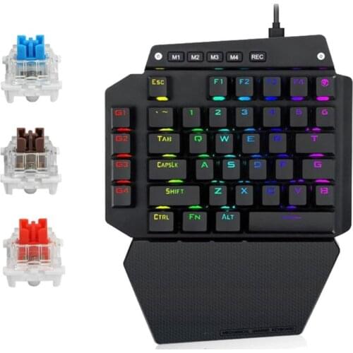 K700 One-hand Mechanical Keyboard RGB LED Backlight Outemu Switch Macro Defines HX6A