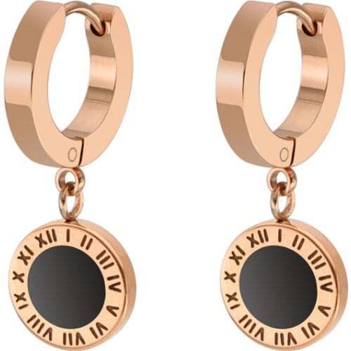 Fashion stainless steel Roman numerals long tassel earrings jewelry for women the best gift