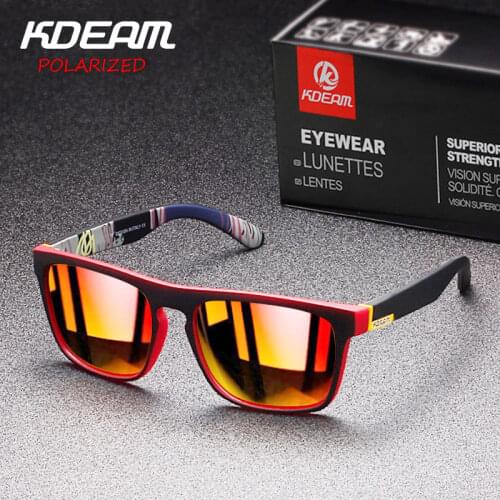 HOT KDEAM Brand Polarized Sunglasses Men 100% UV400 Mirror Lens Sun Glasses Driving Night Vision Goggles Male Travel Goggles CE