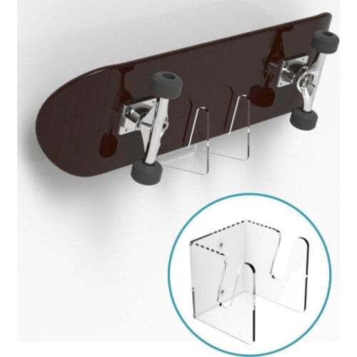 Wall-Mounted Skateboard Rack Displaying Acrylic Sliding Plate Bracket Display Stand for Longboard Skateboards Accessories