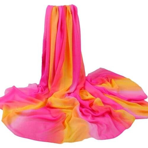 Summer female Pareo beach scarf women sunscreen outdoor shawl wraps Chiffon scarves Gradient color mothers day gift scarf shawl