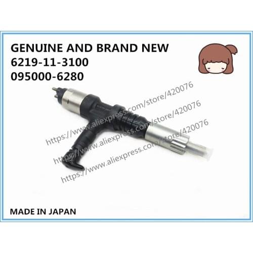 GENUINE AND BRAND NEW DIESEL COMMON RAIL FUEL INJECTOR 095000-6280, 6219-11-3100