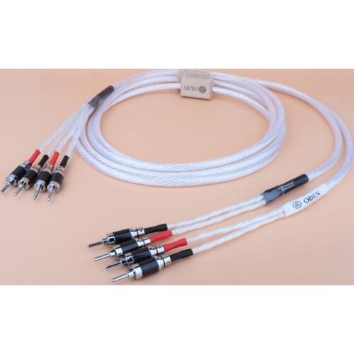 ODIN Silver Plated Hifi Audio Speaker cables Loudspeaker cable with carbon fiber banana plug