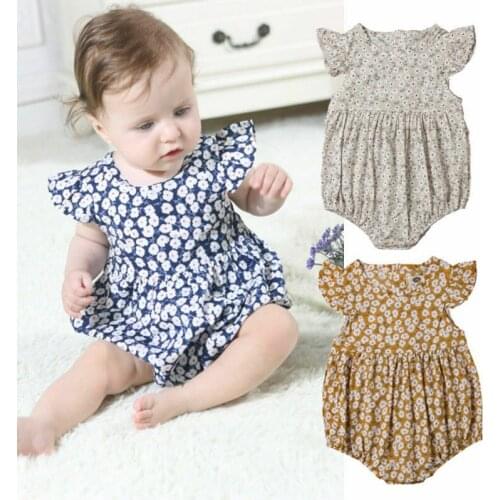 PUDCOCO Toddler Infant Baby Girls Summer Floral Romper Jumpsuit Sunsuit Outfits Clothes