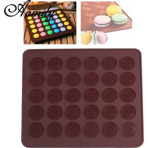 30 Holes Macaron Silicone Mat High Temperature Resistance Cake Decorating Tools Chocolate Mold Cookie Stencil Christmas Baking