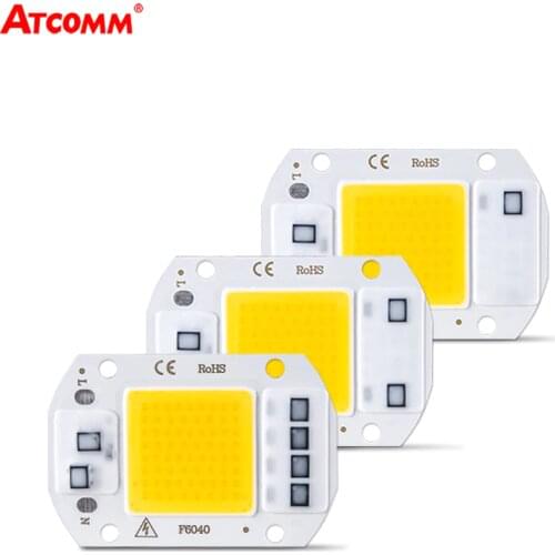 10W 20W 30W 50W Smart IC COB LED Chip Lamp 110V 220V LED Diode Matrix Spotlight Floodlight Source High Lumen Flicker-Free