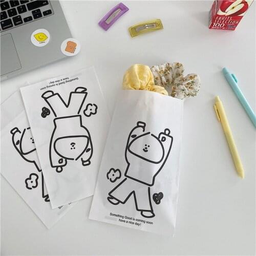 1/5/10PCs Cartoon Kraft Paper Bag Treat Candy Bags Cookie Packaging Party Favors Gift Bag Sealing Bag Wedding Xmas Supplies