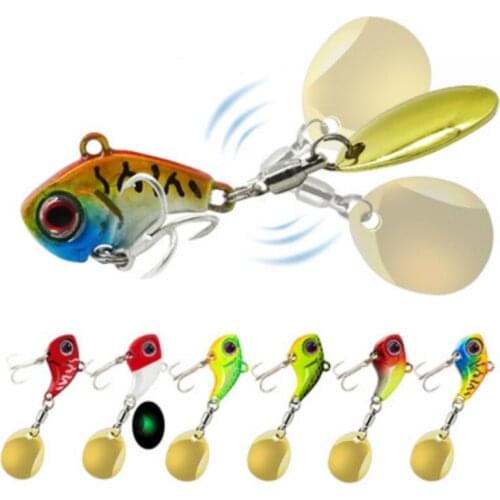 1Pcs 8G 20G Rotating Metal Vib Vibration Bait Spinner Spoon Fishing Lures Jigs Trout Winter Fishing Hard Baits Tackle
