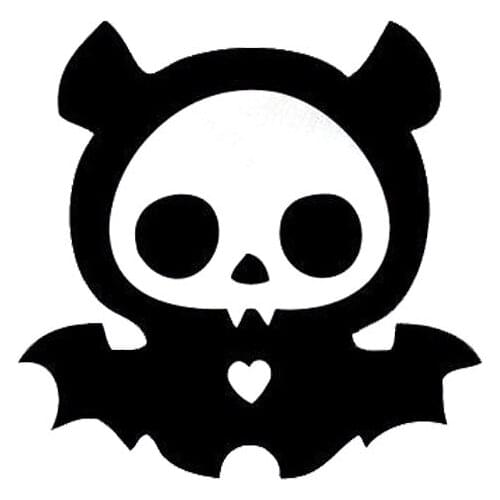 15.4*15.2CM Fashion Bat Skull Car Stickers Fun Car Styling Vinyl Decor Decals Black/Silver C7-1018