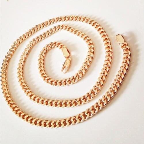 Neclase Women Necklace 585 Color Jewelry Classic Unisex 5mm Wide 60cm Long Chains Necklace Designs For