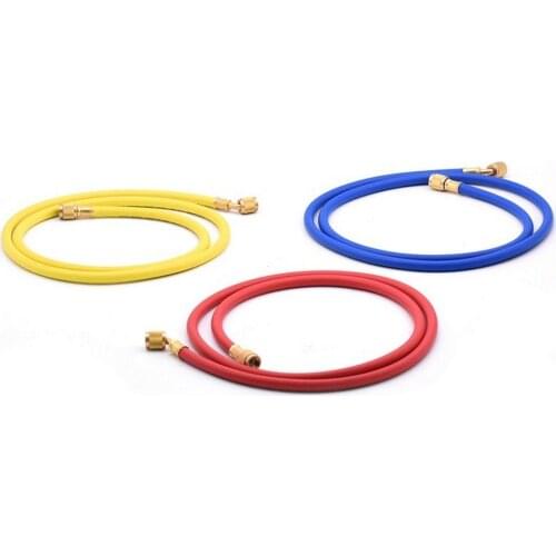 3Pcs 1.5m Refrigeration Charging Hoses 1/4" SAE Female Manifold Set For 550 /549 /557/ 570 Gauge Air Conditioner Gauge Tools