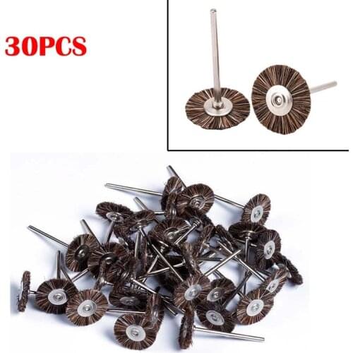30pcs Dental Lab Beauty Horse Hair Brush Polishers Polishing Wheel for Rotary