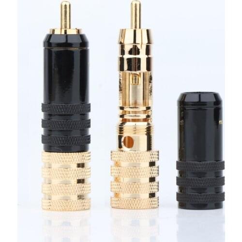 4Pcs R1732 HI-End RCA Screw Locking RCA Connectors Diy Analogue cable plug HIFI 0150 type