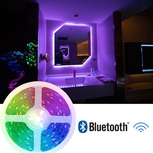 5050 LED Strips light with bluetooth control indoor luminous light portable folding wifi control tape 5M 10M for home indoor