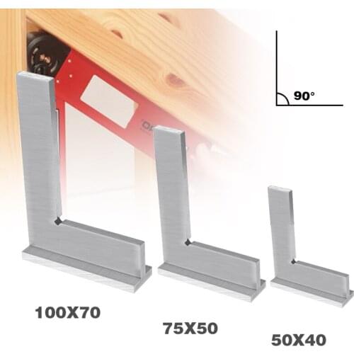 50x40/75x50/100x70mm Square 90 Degree Right Angle Engineer Set With Seat Precision Ground Steel Hardened Angle Ruler