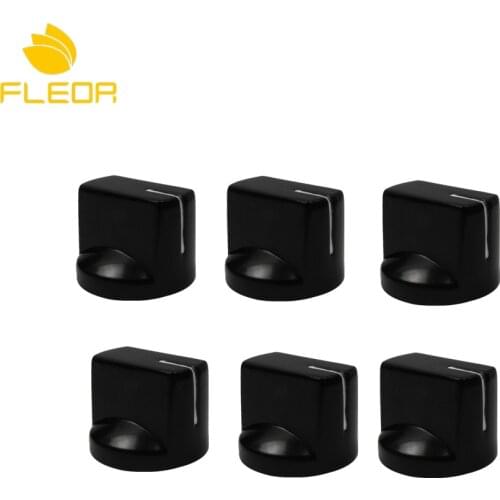FLEOR 6pcs Black Flush Head Knobs Buttons Guitar Amp Amplifier Effect Pedal Knobs for Guitar Parts & Accessories