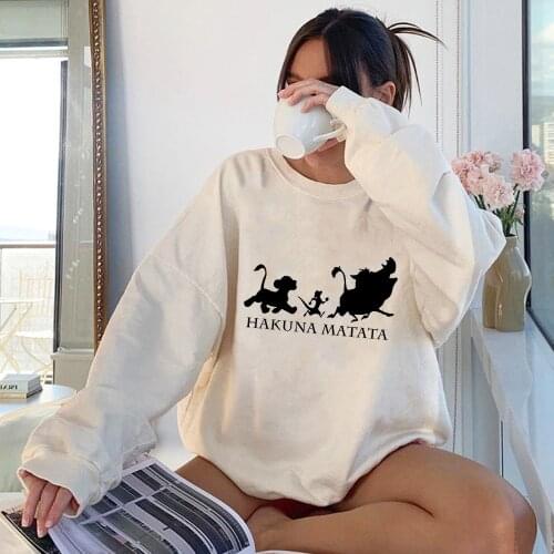Disney The Lion King Women Hoodies HAKUNA MATATA Harajuku Streetwear Clothing Summer Fashion Casual Sweatshirt Female Vogue