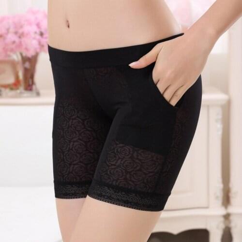 Yasemeen Seamless Modal Safety Pants with Pocket Invisible Breathable Pocketed Lace Underwear for Women Invisible Panties