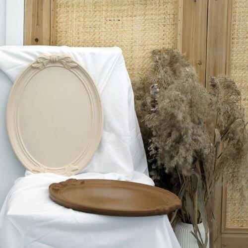 Cutelife Ins Vintage Resin Bow Round Storage Tray Nordic Multicolor Trays Decorative Living Room Kitchen Table Cake Wedding Tray