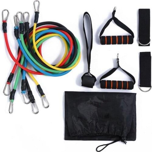 11Pcs/Set Latex Tubes Resistance Bands Home Gym Strength Training Pull Rope Yoga Tension Band Fitness Equipment Pull Rope