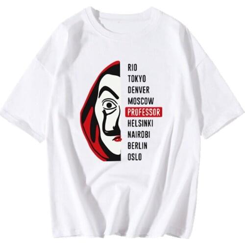 Salvador Dali Shirt The House of Paper Heist Cosplay Costume Unisex Summer Print La Casa De Papel T Shirt Top