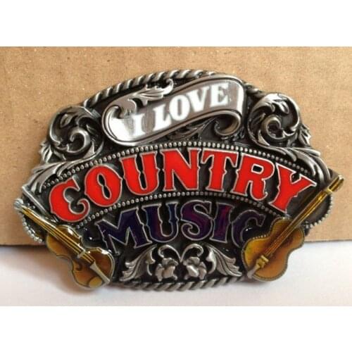 I Love Country Music Belt Buckle suitable for 4cm wideth belt with continous stock