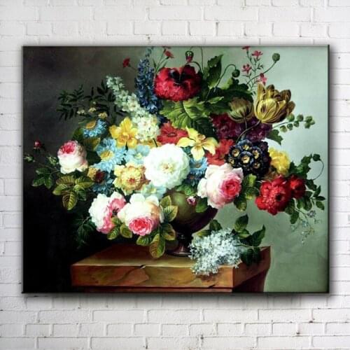 Classical retro color flowers landscape canvas printings oil painting printed on canvas home wall art decoration pictures