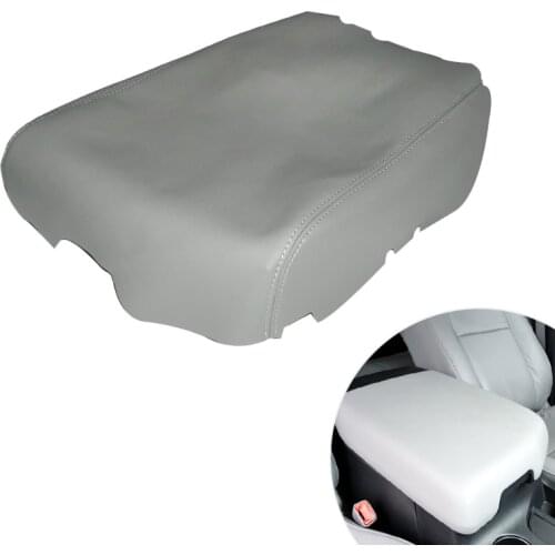 For Toyota Tundra 2007 2008 2009 2010 2011 2012 2013 Microfiber Leather Car Center Console Lid Armrest Cover Trim Gray
